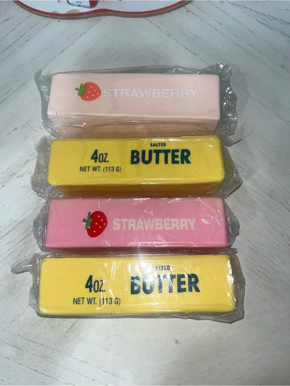 Strawberry & Butter Novelty Set - Pink, Yellow